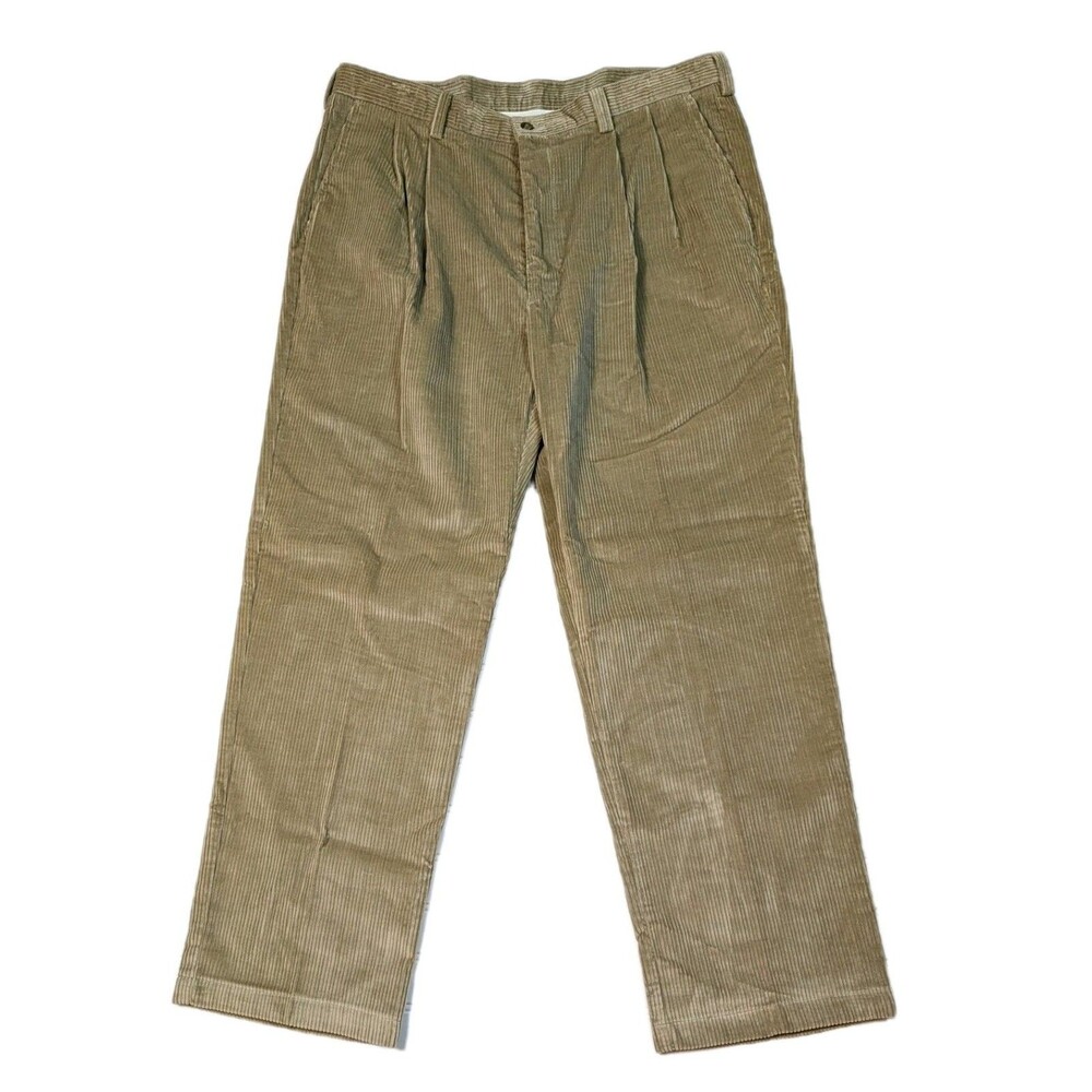 Haggar Black Label Corduroy Pleated Pants Men's 38x31 Cotton Brown
